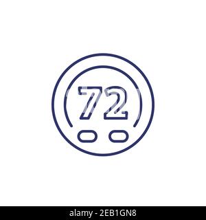 icône de thermostat en ligne Illustration de Vecteur