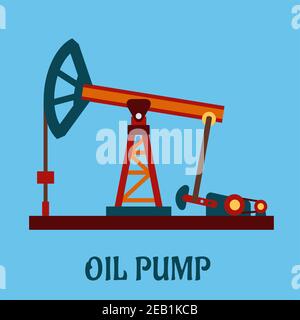 Icône de pompe à huile plate isolée pour la conception industrielle du raffinage du pétrole Illustration de Vecteur