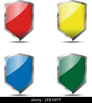 Jeu d'icônes de bouclier de couleur illustration vectorielle logo d'icône moderne Illustration de Vecteur
