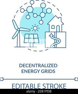 Icône de concept de réseaux d'énergie décentralisés Illustration de Vecteur