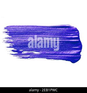 Résumé beau pinceau bleu à frottis isolé sur blanc Banque D'Images
