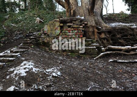 LB - Londres (Royaume-Uni) : un point d'intérêt le long de la vieille ligne de chemin de fer de Parkland Walk qui va de Finsbury Park à Haringey Londres à Alexandra Palace. Banque D'Images