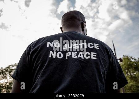 Black Lives Matter Shutdown manifestation et rassemblement dans le parc Altab Ali, à l'est de Londres, lors d'une journée nationale d'action à travers le pays, au Royaume-Uni. Banque D'Images