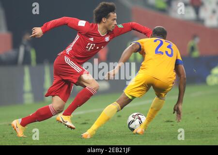 DOHA, QATAR - 11 FÉVRIER : Leroy Sané du FC Bayern Muenchen lors de la finale de la coupe du monde du Club de la FIFA, Qatar, le 11 février 2021 à Doha, Qatar. (Photo de Colin McPhedran/MB Media) Banque D'Images