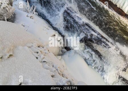 Hawk Lake Log Chute Algonquin Highlands Haliburton County Ontario Canada Banque D'Images