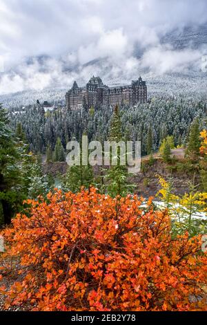 L'hôtel Banff Springs dans le parc national Banff, Alberta, Canada Banque D'Images