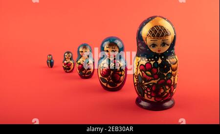 ensemble de poupées matrioshka. Culture de Russie. Souvenir de Moscou Banque D'Images