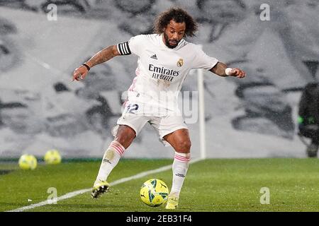 Le Marcelo Vieira du Real Madrid pendant le match de la Liga Real Madrid v Getafe le 9 février 2021 à Madrid, Espagne. Photo par Acero/AlterPhotos/ABACAPRESS.COM Banque D'Images