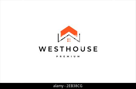 Lettre W Home logo Design vectoriel Banque D'Images