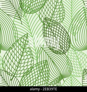 Motif sans couture de feuillage printanier avec feuilles vertes de bouleau. Papier peint intérieur, arrière-plan, accessoires et utilisation de tissu ou de conception textile Illustration de Vecteur