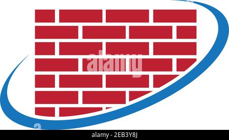 Brick Building logo design vector, brickwork simple Modern logo template, Emblem, Design concept, Creative Symbol, Icon Illustration de Vecteur