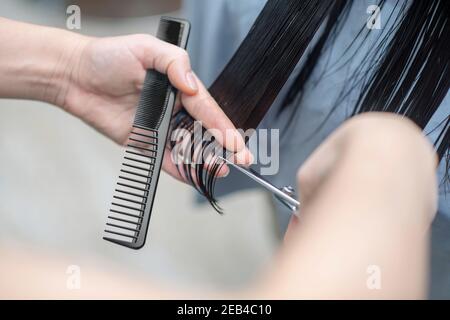Gros plan des outils de coiffure sur la table Banque D'Images