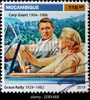 Grace Kelly et Cary Grant sur le timbre-poste africain Banque D'Images