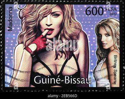 Madonna et Britney Spears sur timbre-poste Banque D'Images