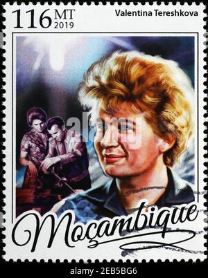 Portrait de Valentina Tereshkova sur timbre-poste Banque D'Images