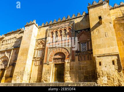 Mur de Mezquita, Cathédrale Mosquée de Cordoue, Andalousie, Espagne Banque D'Images