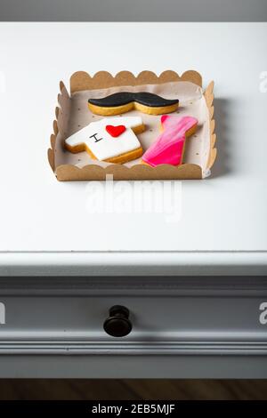 assortiment de biscuits faits main comme cadeau pour les pères jour Banque D'Images