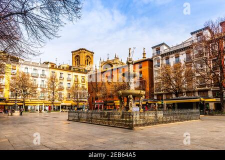 Plaza de Bib-Rambla à Grenade en Andalousie, Espagne Banque D'Images