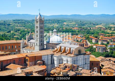 Cathédrale métropolitaine de Sainte Marie de l'Assomption à Sienne, Toscane, Italie, Europe Banque D'Images