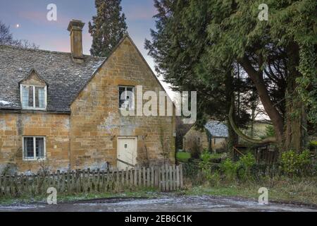 Village de Stanway, Cotswolds, Gloucestershire, Angleterre. Banque D'Images