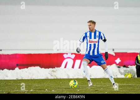 Odense, Danemark. 11 février 2021. Kasper Larsen (5) d'Odense Boldklub vu pendant le match de la coupe de Sydbank danoise entre Odense Boldklub et le FC Midtjylland au parc d'énergie nature à Odense. (Crédit photo : Gonzales photo/Alamy Live News Banque D'Images