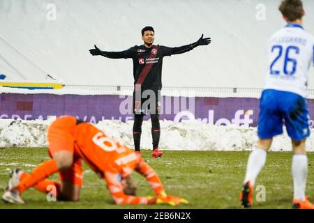 Odense, Danemark. 11 février 2021. Ailton (17) du FC Midtjylland vu pendant le match de la coupe de Sydbank danoise entre Odense Boldklub et le FC Midtjylland au parc d'énergie nature à Odense. (Crédit photo : Gonzales photo/Alamy Live News Banque D'Images