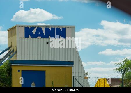 LEIPZIG, ALLEMAGNE - 05 AOÛT 2018 : grande usine de silos de kann-Industrie GmbH & Co. KG à Leipzig. Banque D'Images