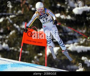 12 février 2021, Italie, Cortina d'ampezzo: Ski alpin: Championnats du monde, entraînement de descente, femmes Kira Weidle d'Allemagne. Photo: Michael Kappeller/dpa crédit: dpa Picture Alliance/Alay Live News Banque D'Images