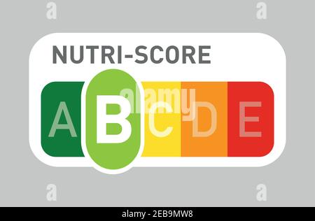 Étiquette officielle Nutri-Score. Score B. Illustration de Vecteur