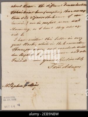 Adams, Samuel. Boston. Pour Stephen ( ) Banque D'Images