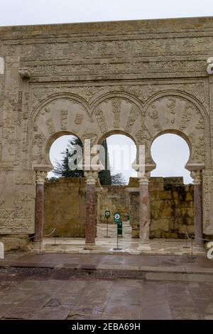 Cordoue, Espagne - 31 janvier 2021 : vue sur la Maison de ya'far dans les ruines de la Médina Azahara Banque D'Images