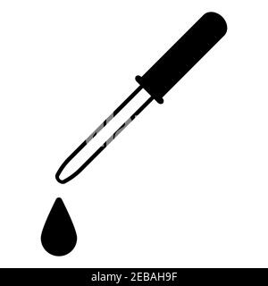 Pipette avec une goutte de liquide, dosage, concept vectoriel goutte à goutte, dosage avec gouttes Illustration de Vecteur