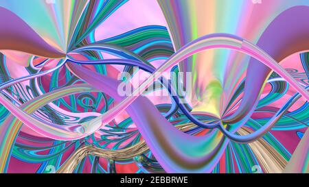 Arrière-plan abstrait de texture irisée multicolore. image 3d. Banque D'Images