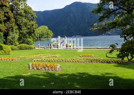 Lugano, Suisse - 21 mai 2018 : Villa Ciani et le parc botanique Banque D'Images