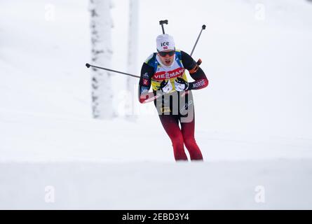 Pokljuka, Slovénie. 11 février 2021. Biathlon : coupe du monde/Championnats du monde, entraînement pour hommes. Tarjei de Norvège en action. Credit: Sven Hoppe/dpa/Alay Live News Banque D'Images