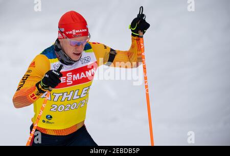 Pokljuka, Slovénie. 11 février 2021. Biathlon : coupe du monde/Championnats du monde, entraînement pour hommes. Rés romains d'Allemagne en action. Credit: Sven Hoppe/dpa/Alay Live News Banque D'Images