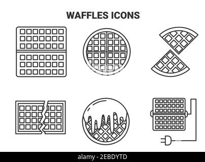 Les icônes Waffle définissent l'illustration vectorielle Illustration de Vecteur