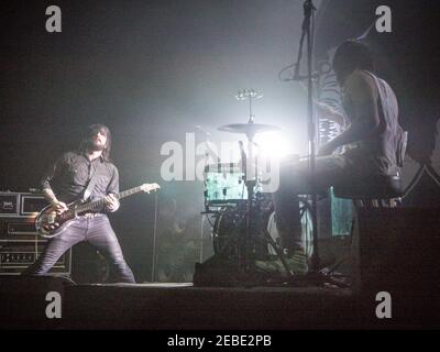 Duo de rock canadien mort de plus de 1979 vivent sur scène À la O2 Brixton Academy de Londres Banque D'Images