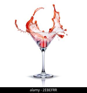 verre à cocktail aux touches rouges Banque D'Images