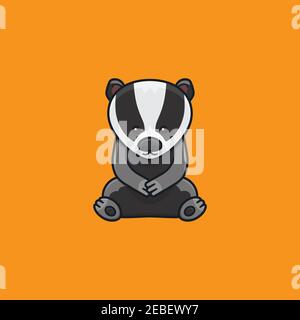 Illustration vectorielle de personnage de dessin animé Badger pour le jour de Badger en octobre 6 Illustration de Vecteur