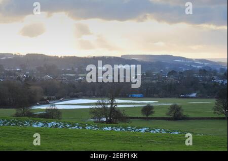 Masham North Yorkshire en hiver Banque D'Images