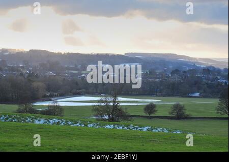 Masham North Yorkshire en hiver Banque D'Images