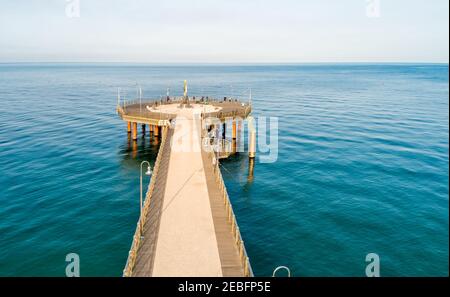 Jetée de la plage de Marina di Pietrasanta à Versilia, Toscane, Italie Banque D'Images