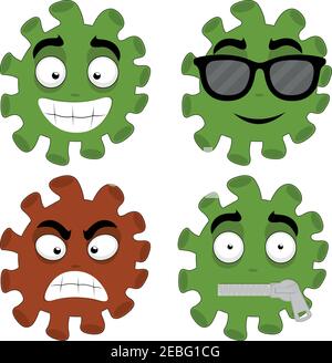 Illustration vectorielle des émoticônes du coronavirus Illustration de Vecteur