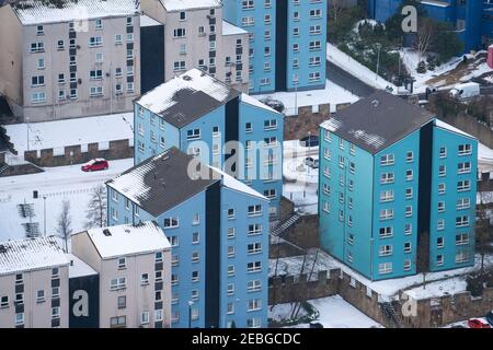 Vue sur les immeubles à Dumbiedykes à Édimbourg, Écosse, Royaume-Uni Banque D'Images