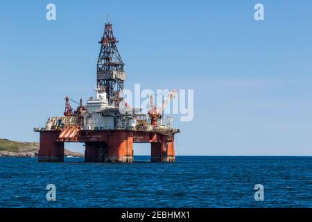 Plate-forme pétrolière de l'Ouest, Aquarius, Bay Bulls, Terre-Neuve, Canada Banque D'Images