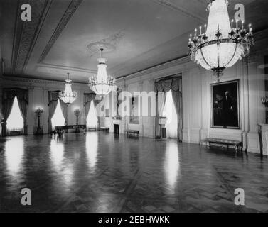 Chambres White House : est, Rouge. Vue sur la chambre est. White House, Washington, D.C. Banque D'Images