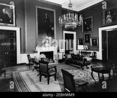 Chambres White House : est, Rouge. Vue sur la chambre Rouge. White House, Washington, D.C. Banque D'Images