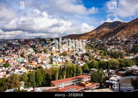 Vue imprenable sur la ville de Guanajuato, État de Guanajuato, Mexique Banque D'Images