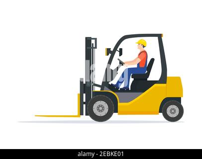 Chariot élévateur jaune Illustration de Vecteur
